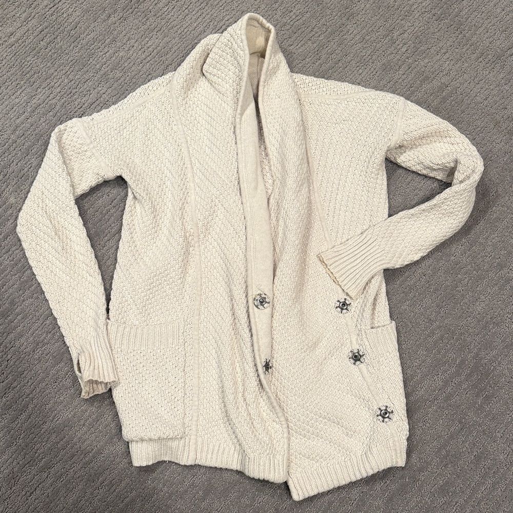 Lululemon Athletica Cream Cardigan Sweater